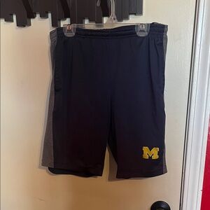 Colosseum Kids Black Shorts with Yellow M Logo
